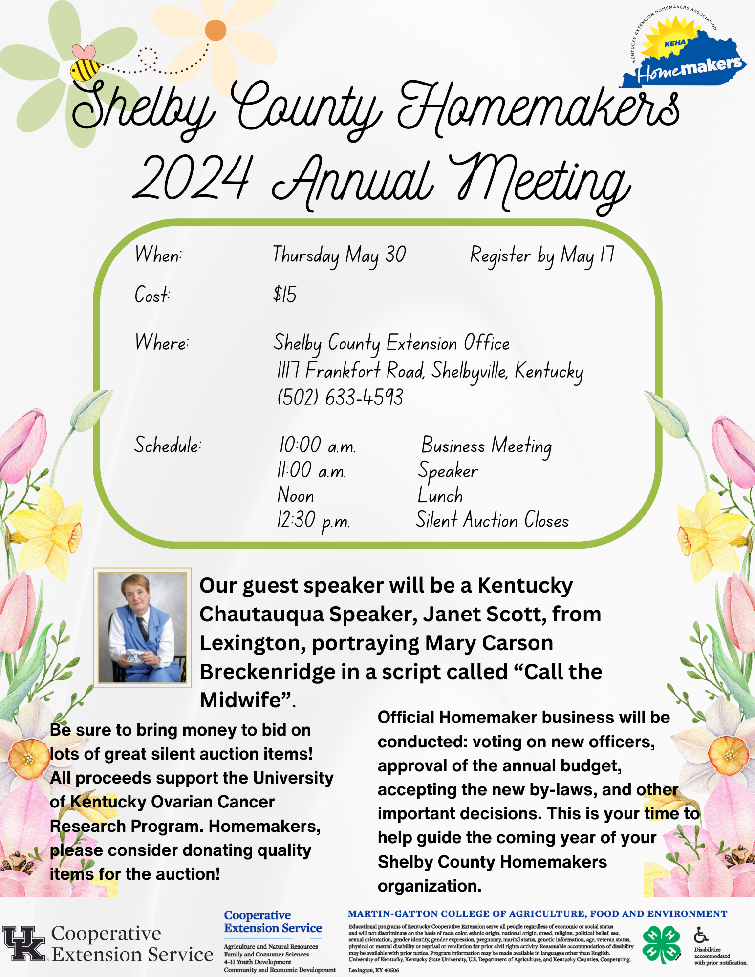 Annual Meeting Invitation with picture of the guest speaker