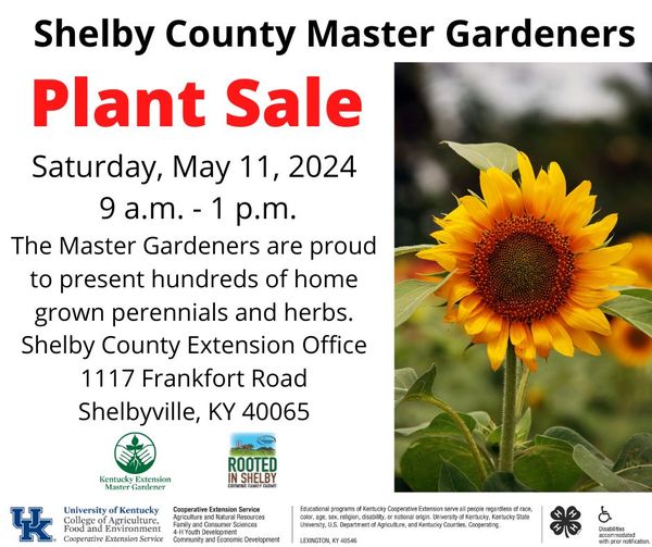 Master Gardeners Plant Sale Shelby County Extension Office