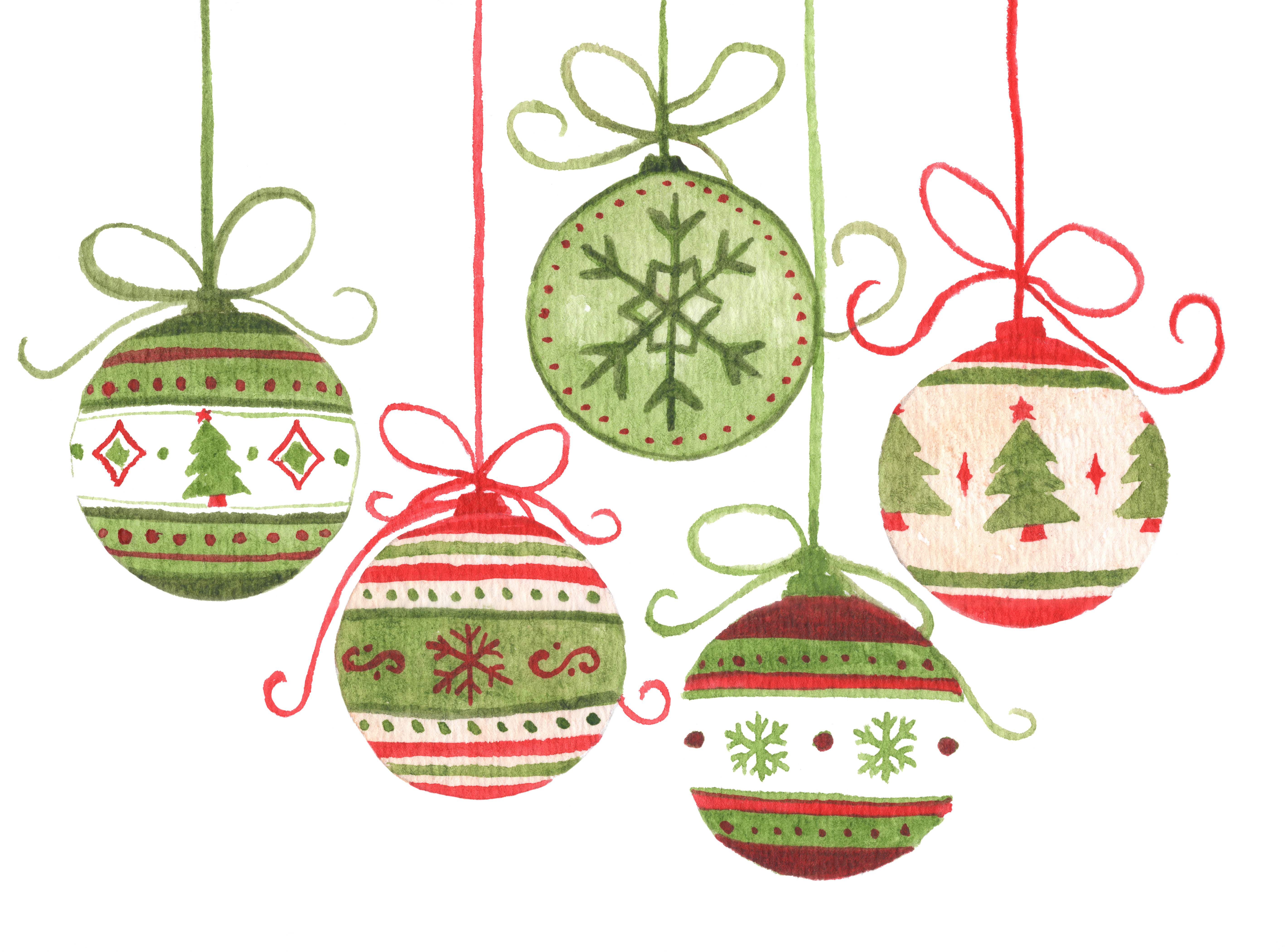 illustrated Christmas Ornaments 