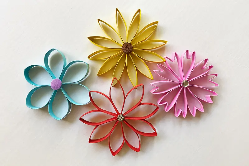 Flowers made from Cardboard rolls