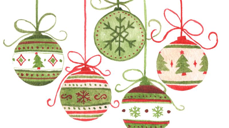 illustrated Christmas Ornaments 